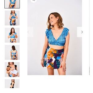 Latched Mama Blue Polka Dot Ruffle Top